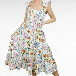 Floral Midi Smock Dress